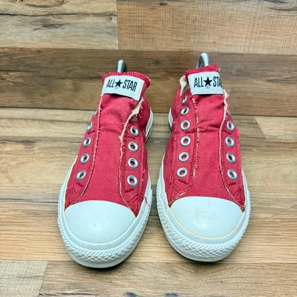 Converse All Star Fire Engine Red Canvas Side Aplix women 8 - Picture 3 of 9